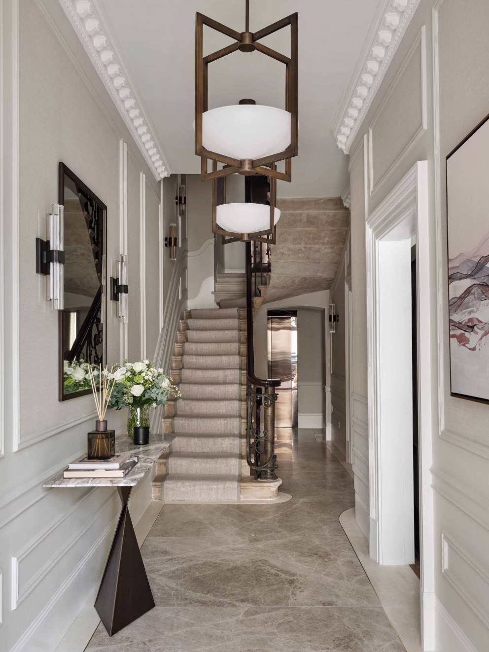 Grade II listed Georgian Townhouse | Entrance Hallway with console  | Interior Designers